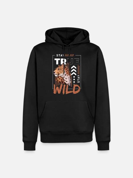 Afrika Großkatze - Männer Premium Bio Hoodie - Schwarz