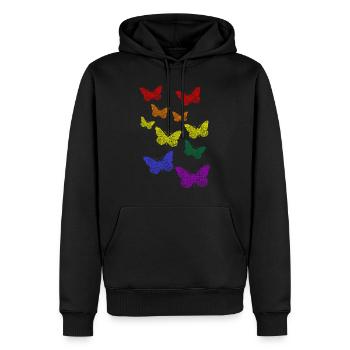 LGBT Pride Butterflies - Männer Premium Bio Hoodie - Schwarz - Vorne - Nico (187cm)