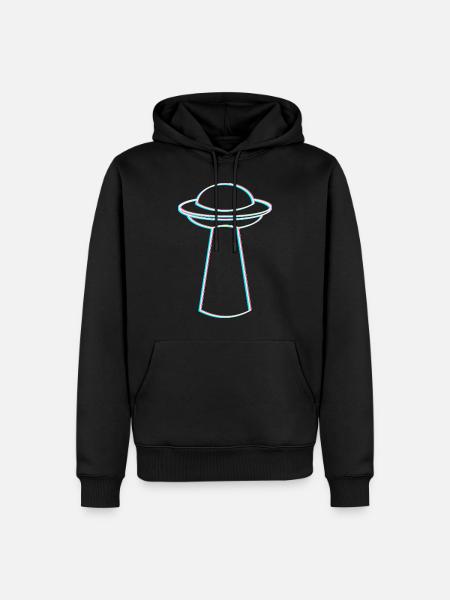 UFO Glitch – Ambiance rave et techno - Sweat à capuche Premium bio Homme - noir