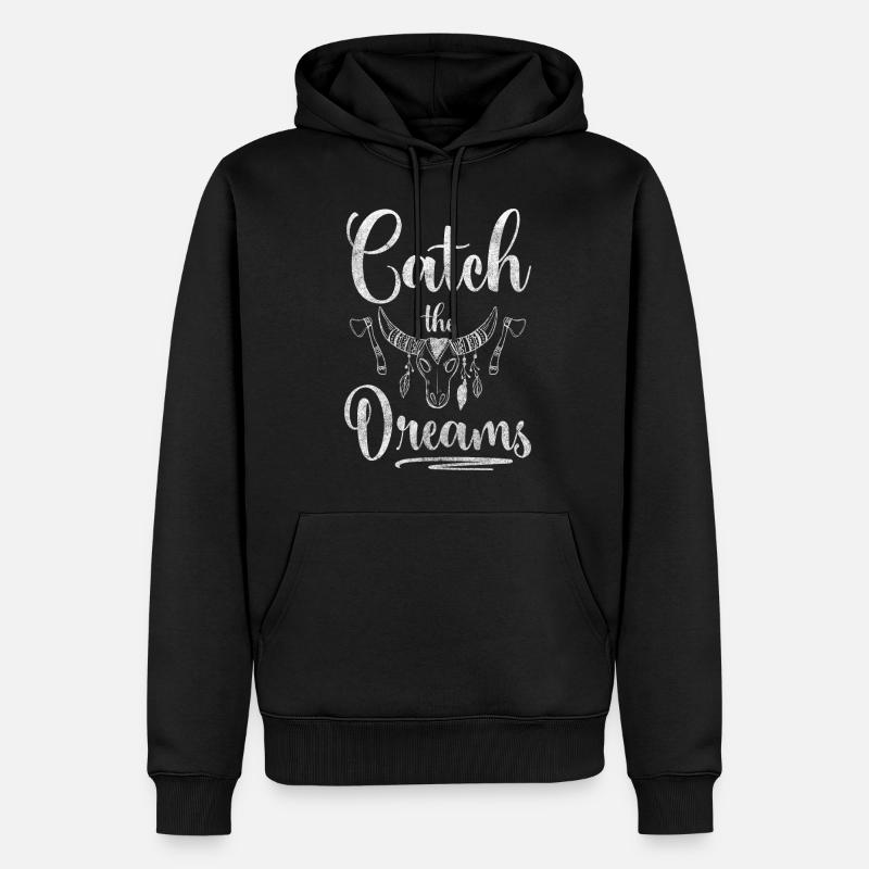 Rêves Souhaits Ésotérisme Sommeil - Sweat à capuche Premium bio Homme - noir