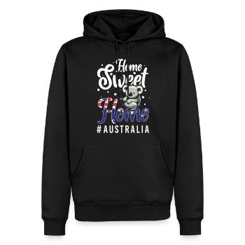 Flagge Känguru Kontinent Wappen - Männer Premium Bio Hoodie - Schwarz - Vorne - Nico (187cm)