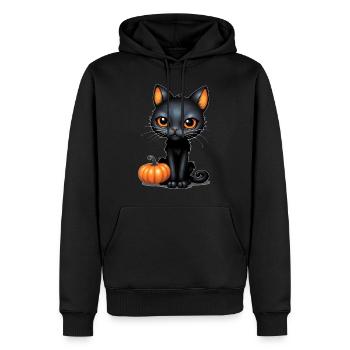 Chat Noir Costume d’Halloween Noir Mignon - Sweat à capuche Premium bio Homme - noir - Devant - Nico (187cm)