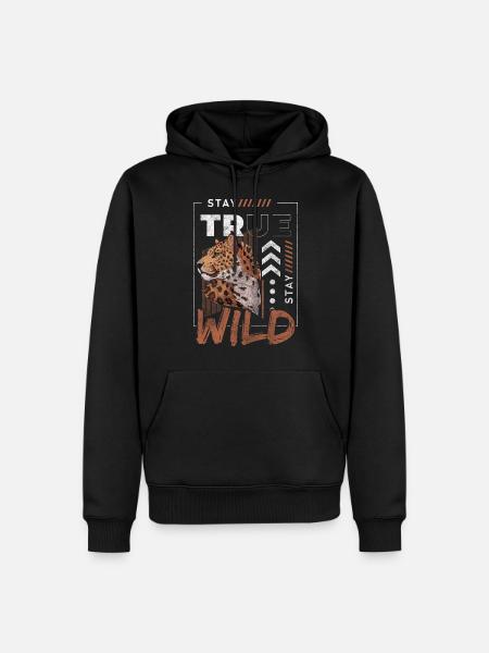 Raubtier Wildnis Wildtier Natur - Männer Premium Bio Hoodie - Schwarz
