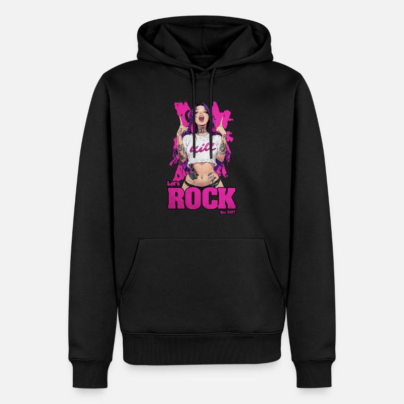 Lets Rock - Männer Premium Bio Hoodie - Schwarz