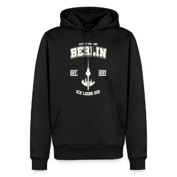 La Cité des Perdus - Sweat à capuche Premium bio Homme - noir - Devant - Nico (187cm)