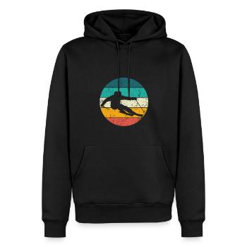 Cadeau de ski vintage pour les skieurs Sports d’hiver - Sweat à capuche Premium bio Homme - noir - Devant - Nico (187cm)