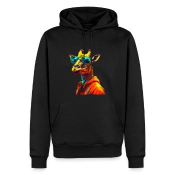 Girafe avec lunettes de soleil Girafes Colorful Cool - Sweat à capuche Premium bio Homme - noir - Devant - Nico (187cm)
