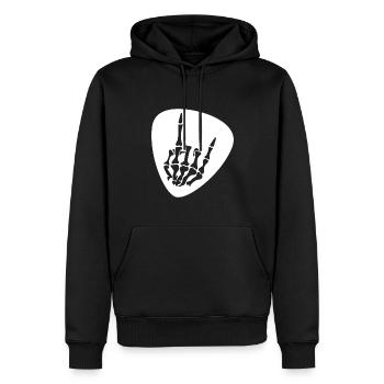 Guitar Pick Plectrum Skeleton French Friesfork Main - Sweat à capuche Premium bio Homme - noir - Devant - Nico (187cm)
