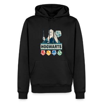 Harry Potter Welcome To Hogwarts Dumbledore - Men’s Premium Organic Hoodie - black - Front - Nico (187cm)