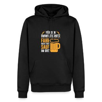Umweltschutz Bier Saufen Dorf Feiern Humor Lustig - Männer Premium Bio Hoodie - Schwarz - Vorne - Nico (187cm)