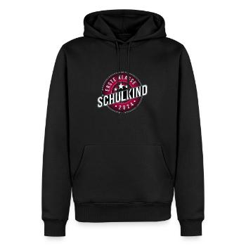 Erste Klasse Schulkind 2024 rosa - Männer Premium Bio Hoodie - Schwarz - Vorne - Nico (187cm)