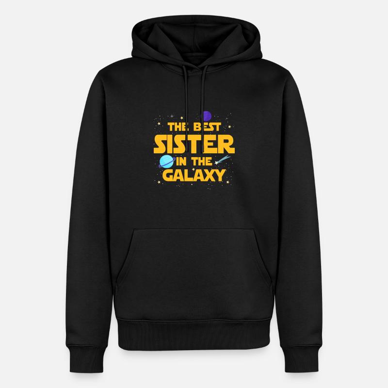 Die beste Schwester der Galaxis - Männer Premium Bio Hoodie - Schwarz