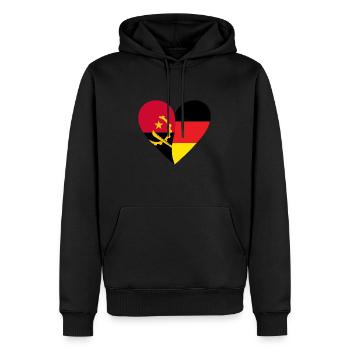 Angola Germany Heart - Männer Premium Bio Hoodie - Schwarz - Vorne - Nico (187cm)