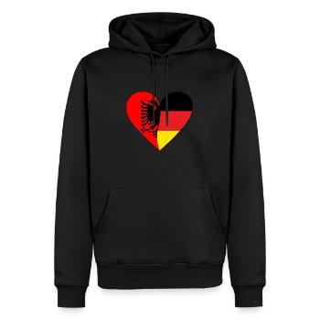 Albania Germany Heart - Men’s Premium Organic Hoodie - black - Front - Nico (187cm)