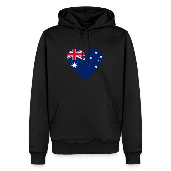 Australia Heart - Men’s Premium Organic Hoodie - black - Front - Nico (187cm)