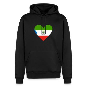 Equatorial Guinea Heart - Männer Premium Bio Hoodie - Schwarz - Vorne - Nico (187cm)