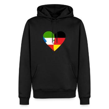 Equatorial Guinea Germany Heart - Men’s Premium Organic Hoodie - black - Front - Nico (187cm)