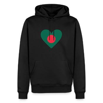 Bangladesh Heart - Männer Premium Bio Hoodie - Schwarz - Vorne - Nico (187cm)