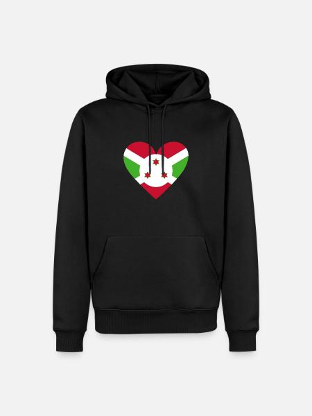 Burundi Heart - Men’s Premium Organic Hoodie - black