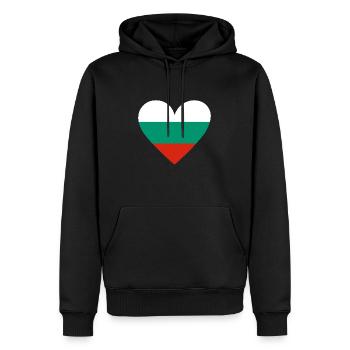 Bulgaria Heart - Men’s Premium Organic Hoodie - black - Front - Nico (187cm)