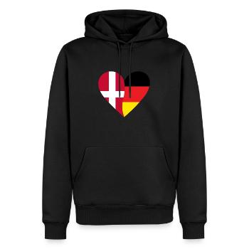 Denmark Germany Heart - Männer Premium Bio Hoodie - Schwarz - Vorne - Nico (187cm)