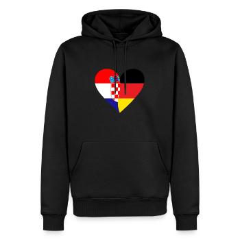 Croatia Germany Heart - Männer Premium Bio Hoodie - Schwarz - Vorne - Nico (187cm)