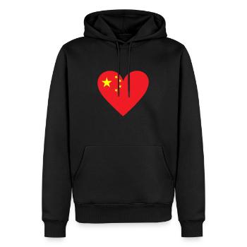 Cœur de Chine - Sweat à capuche Premium bio Homme - noir - Devant - Nico (187cm)
