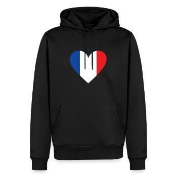 France Heart - Men’s Premium Organic Hoodie - black - Front - Nico (187cm)