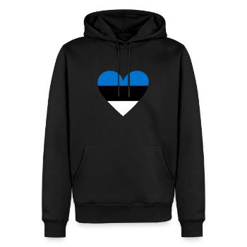 Estonia Heart - Männer Premium Bio Hoodie - Schwarz - Vorne - Nico (187cm)