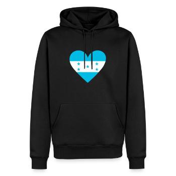 Honduras Cœur - Sweat à capuche Premium bio Homme - noir - Devant - Nico (187cm)