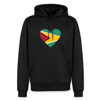 Cœur du Guyana - Sweat à capuche Premium bio Homme - noir - Devant - Nico (187cm)