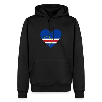 Cœur du Cap-Vert - Sweat à capuche Premium bio Homme - noir - Devant - Nico (187cm)