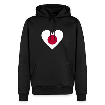 Japan Heart - Männer Premium Bio Hoodie - Schwarz - Vorne - Nico (187cm)