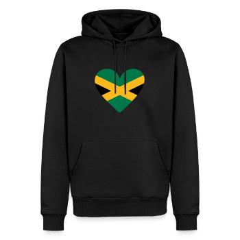 Cœur de la Jamaïque - Sweat à capuche Premium bio Homme - noir - Devant - Nico (187cm)