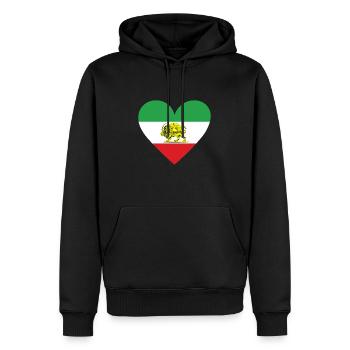 Iran Heart - Männer Premium Bio Hoodie - Schwarz - Vorne - Nico (187cm)