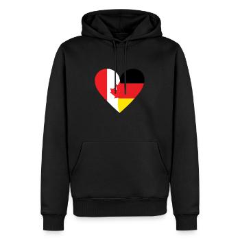 Canada Germany Heart - Männer Premium Bio Hoodie - Schwarz - Vorne - Nico (187cm)