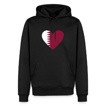 Qatar Heart - Männer Premium Bio Hoodie - Schwarz - Vorne - Nico (187cm)