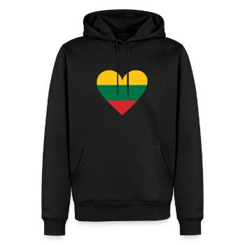 Lithuania Heart - Männer Premium Bio Hoodie - Schwarz - Vorne - Nico (187cm)