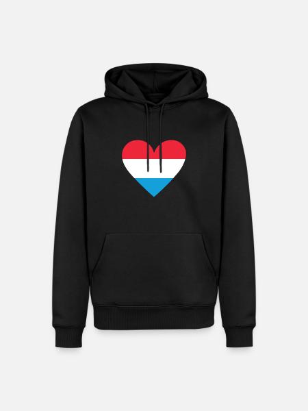 Luxembourg Heart - Men’s Premium Organic Hoodie - black