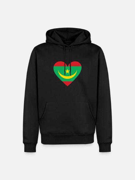 Mauritania Heart - Men’s Premium Organic Hoodie - black