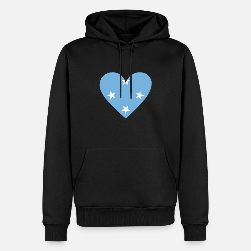 Micronesia Heart - Männer Premium Bio Hoodie - Schwarz