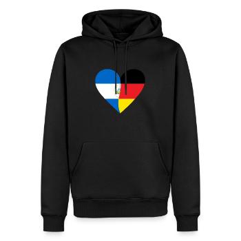 Nicaragua Germany Heart - Männer Premium Bio Hoodie - Schwarz - Vorne - Nico (187cm)