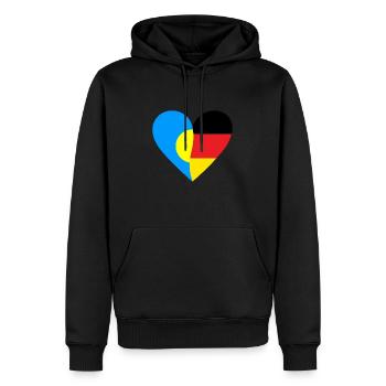 Palau Germany Heart - Männer Premium Bio Hoodie - Schwarz - Vorne - Nico (187cm)