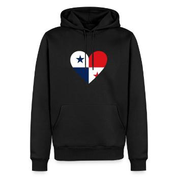 Cœur de Panama - Sweat à capuche Premium bio Homme - noir - Devant - Nico (187cm)