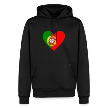 Cœur Portugal - Sweat à capuche Premium bio Homme - noir - Devant - Nico (187cm)