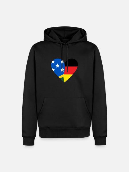 Solomon Islands Germany Heart - Men’s Premium Organic Hoodie - black