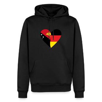 Papua New Guinea Germany Heart - Männer Premium Bio Hoodie - Schwarz - Vorne - Nico (187cm)