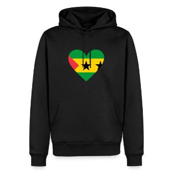Cœur de Sao Tomé-et-Principe - Sweat à capuche Premium bio Homme - noir - Devant - Nico (187cm)