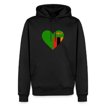Zambia Heart - Männer Premium Bio Hoodie - Schwarz - Vorne - Nico (187cm)