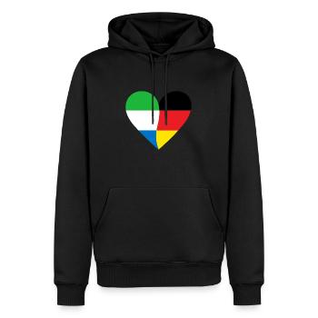 Sierra Leone Germany Heart - Men’s Premium Organic Hoodie - black - Front - Nico (187cm)
